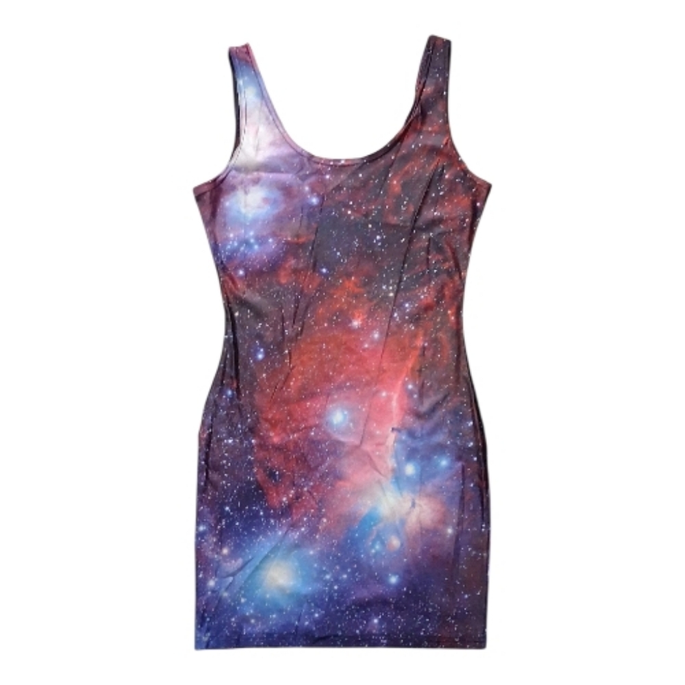 Galaxy Print Sleeveless Dress Size Small